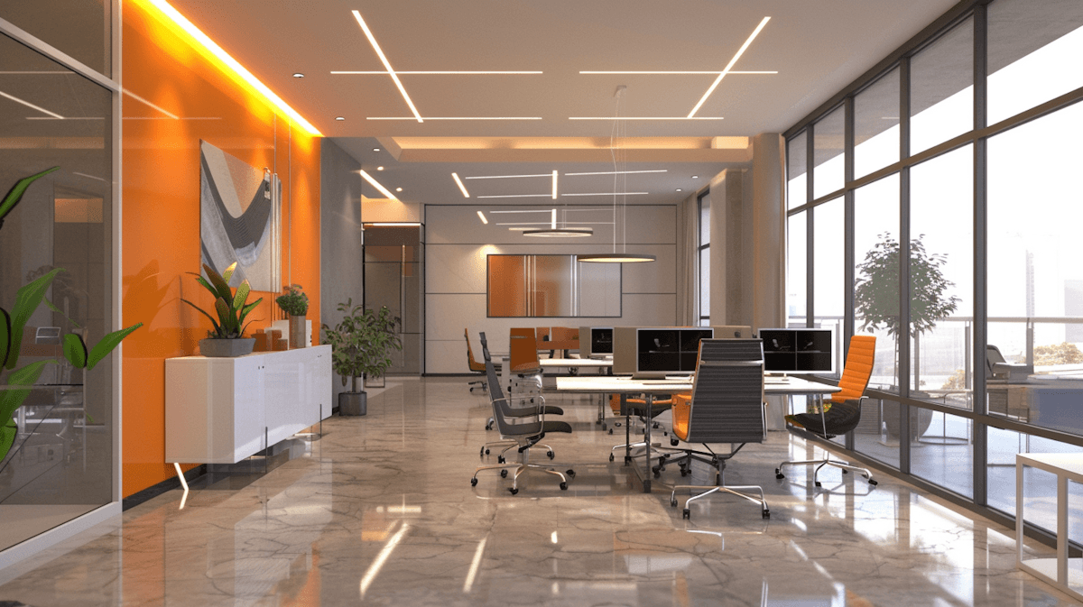 A bright contemporary collaborative workspace