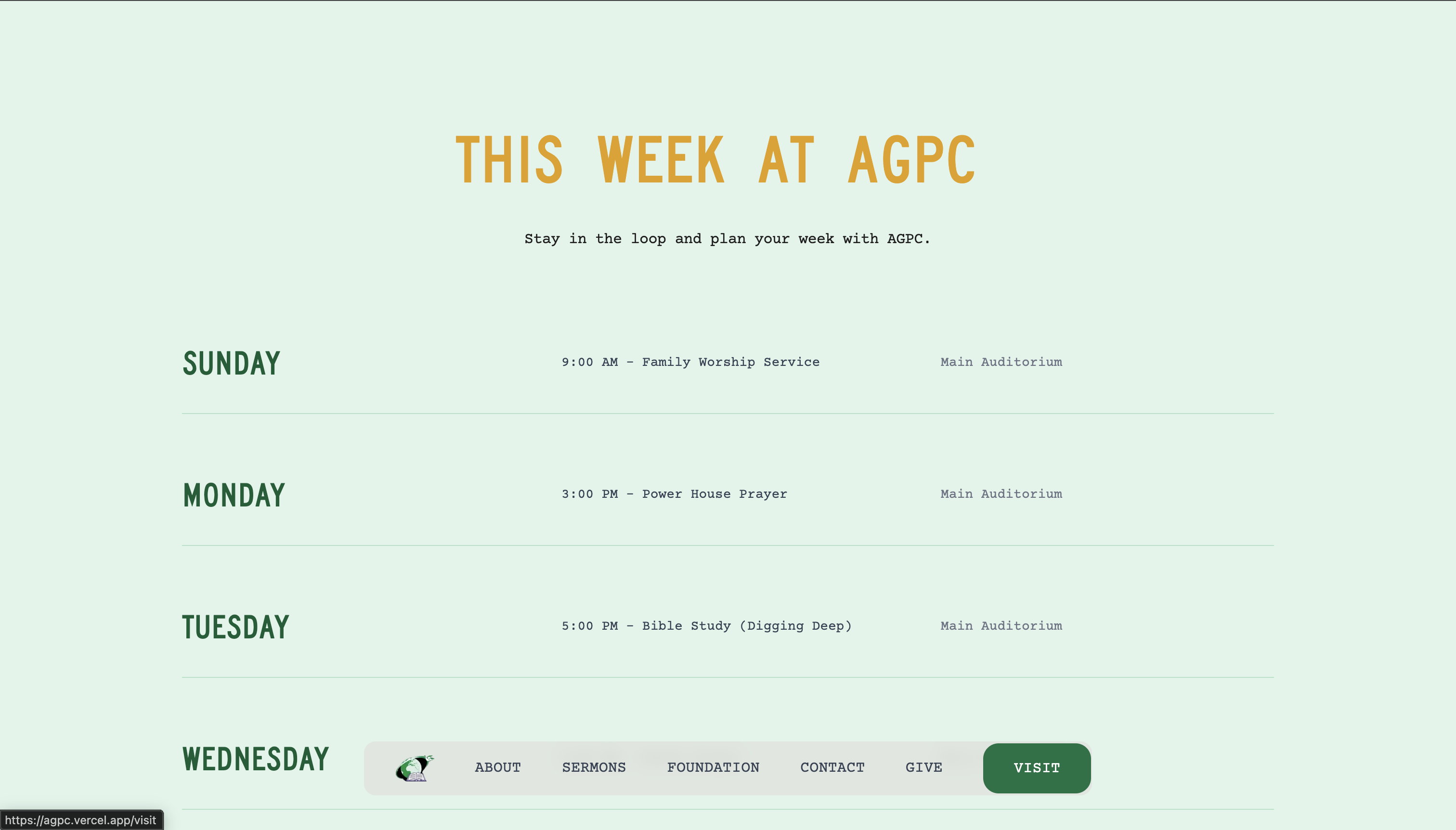 AGPC welcoming website experience