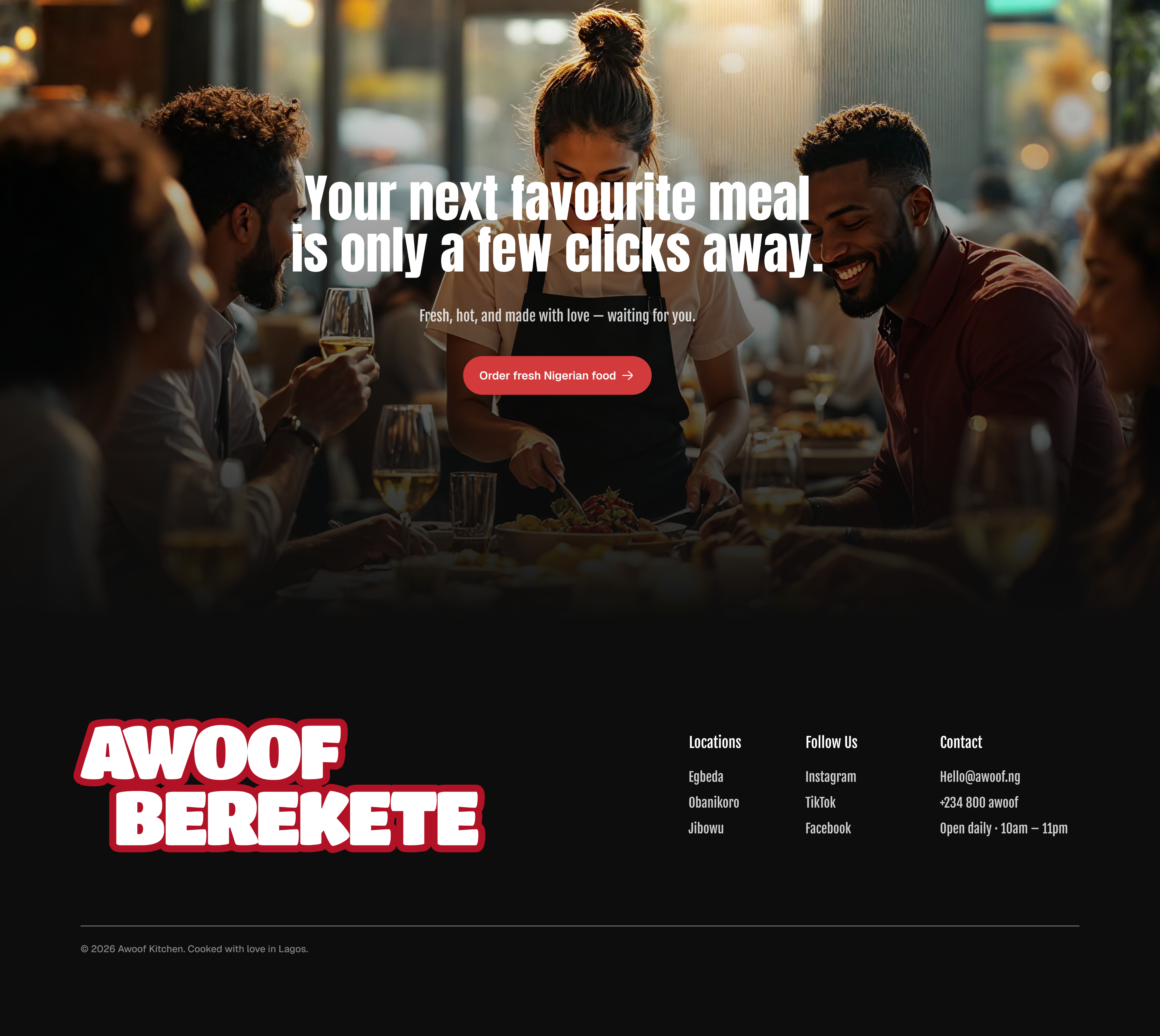 Awoof final call to action and footer